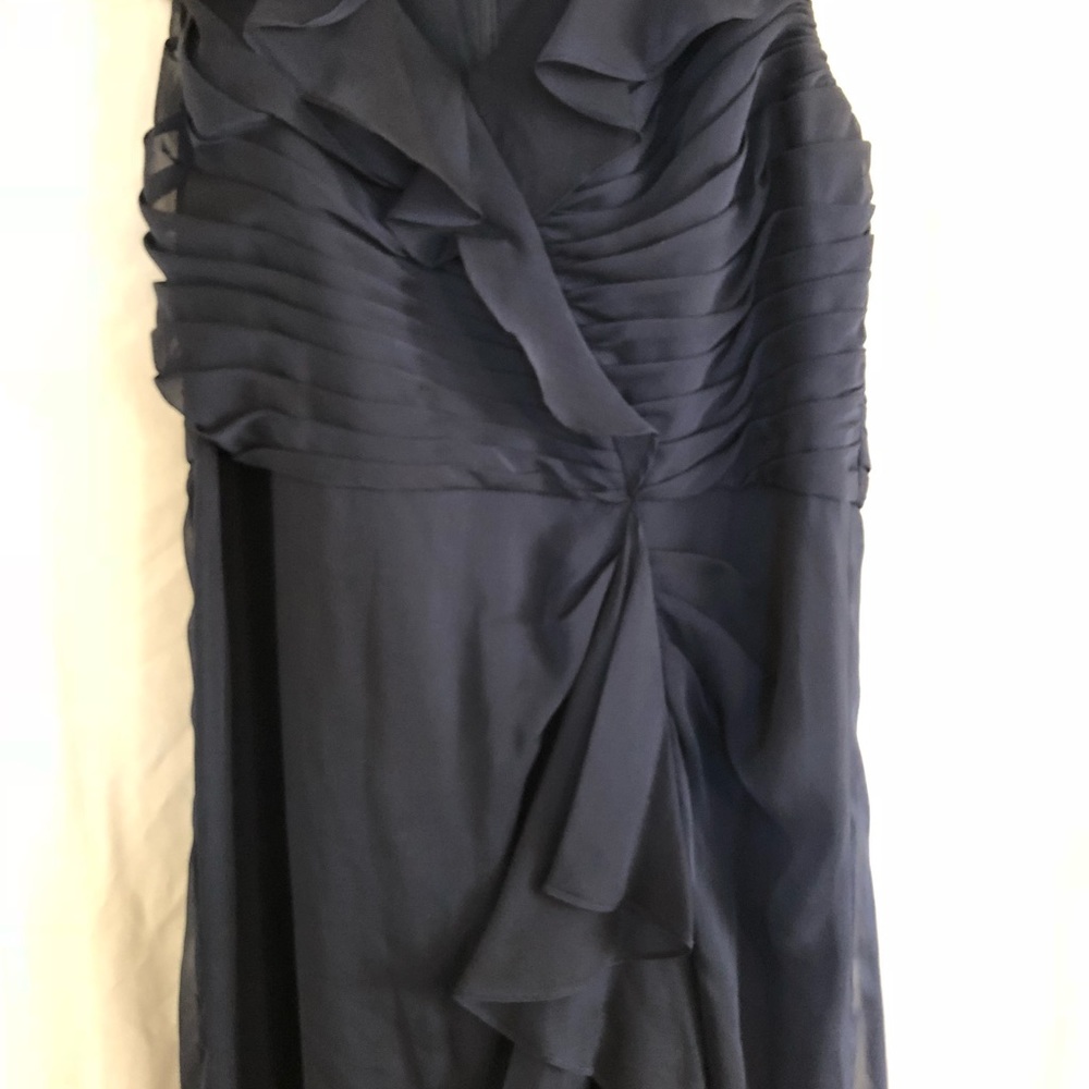 Navy blue ruffles dress